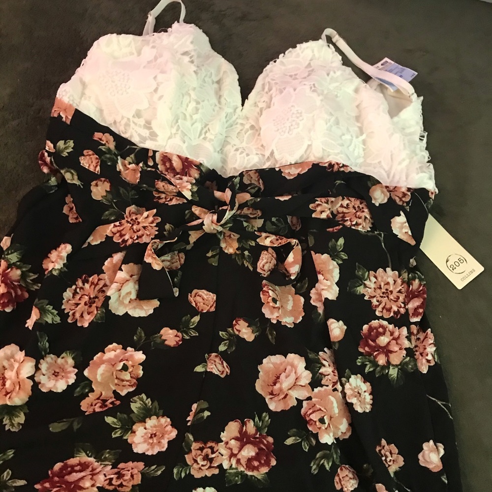 white lace and flower romper